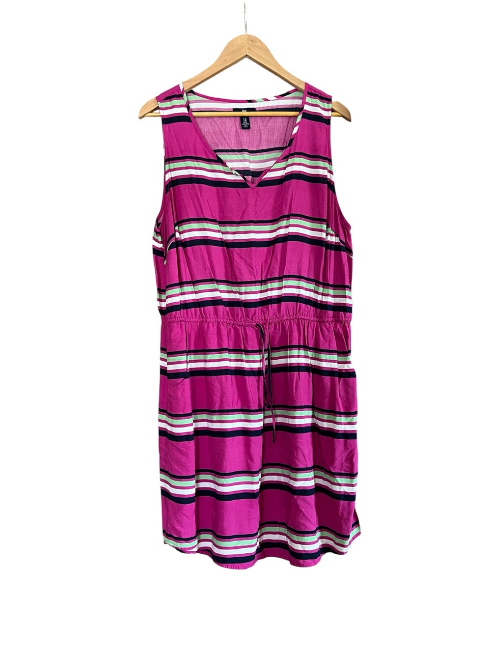 Gap Stripped Hotpink Drawstring Dress